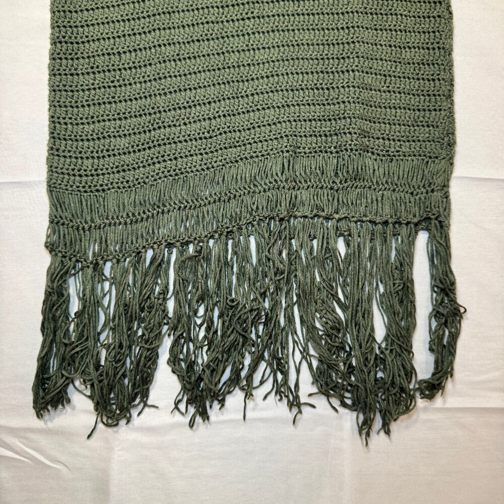 Crochet Fringe Tank Top Olive Green Women's Small Boho Festival St Patricks - Picture 8 of 11